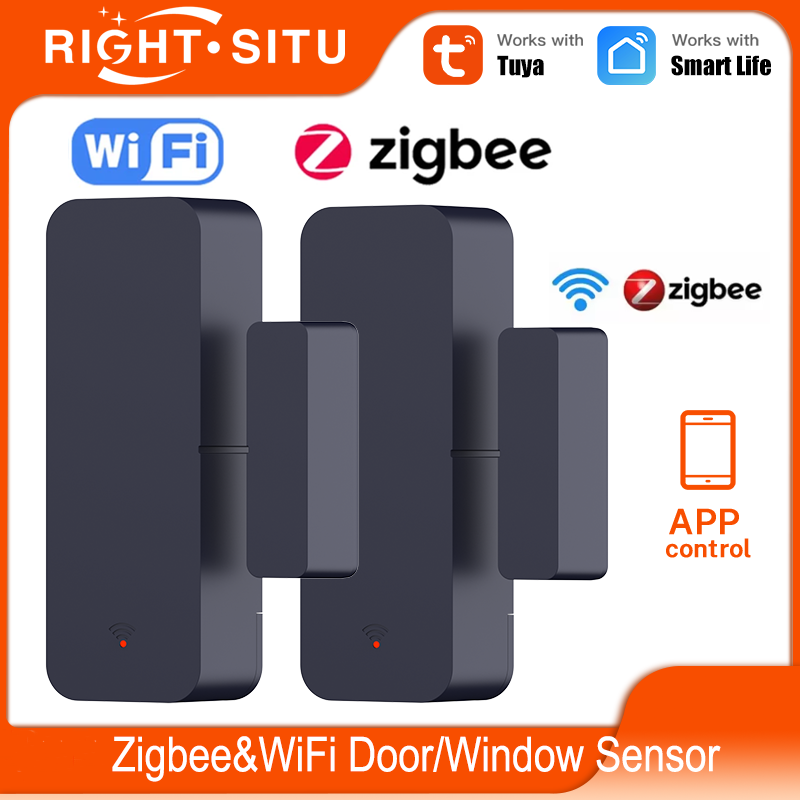 Zigbee Porta Janela Sensor De Segurança Alarme Magnético Vida Inteligente Compatível Com Tuya Alexa Google Casa 1Pc