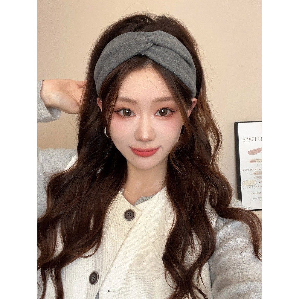 Tiara Larga De Cor Sólida , Para Uso Diário E Cuidados Com A Pele , Acessório De Cabelo Celebridades Da Internet