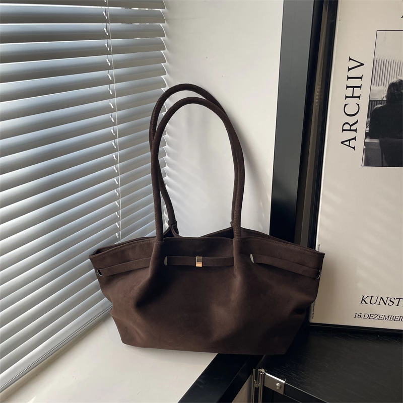 Bolsa De Ombro De Camurça Vintage , Exclusiva De Grande Capacidade Para Estilo Boêmio Mulheres , Ano Novo E Dia Dos Namo