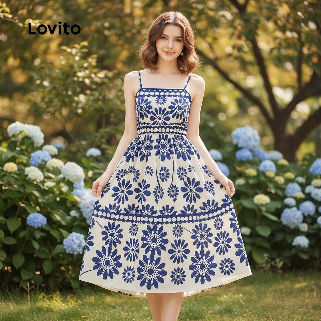 Lovito Vestido Casual com Cores em Bloco e Fita Contrastante para Primavera/Verão Azul Feminino L243AD1730 em Oferta na Shopee