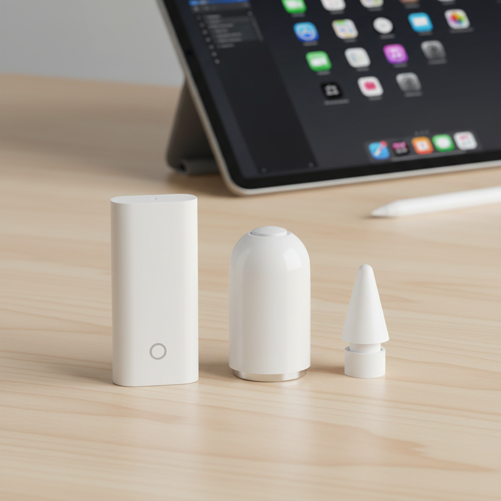 Adaptador de Tampa Magnética de Reposição com Ponta Extra para Apple Pencil 1a e