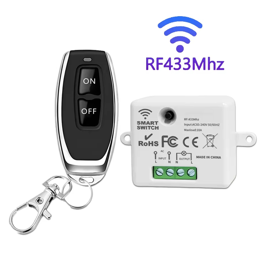 Controle Remoto Sem Fio RF 433MHz Interruptor de Luz AC 220V 110V 10A Controlador Liga/Desliga Transmissor Receptor