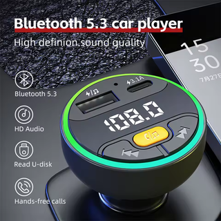 Transmissor FM Bluetooth 5.3 MP3 Automotivo com Viva-Voz, Modulador de Rádio AUX e Adaptador PD30W 22,5W em Oferta na Shopee