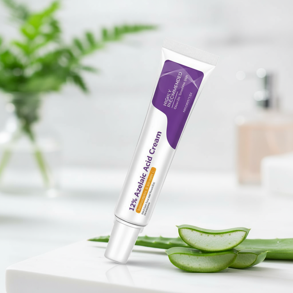 Creme Facial de Ácido Azelaico com Sérum 12%, Niacinamida & Vitamina C, Cuidados com a Pele Beleza para Todos os Tipos