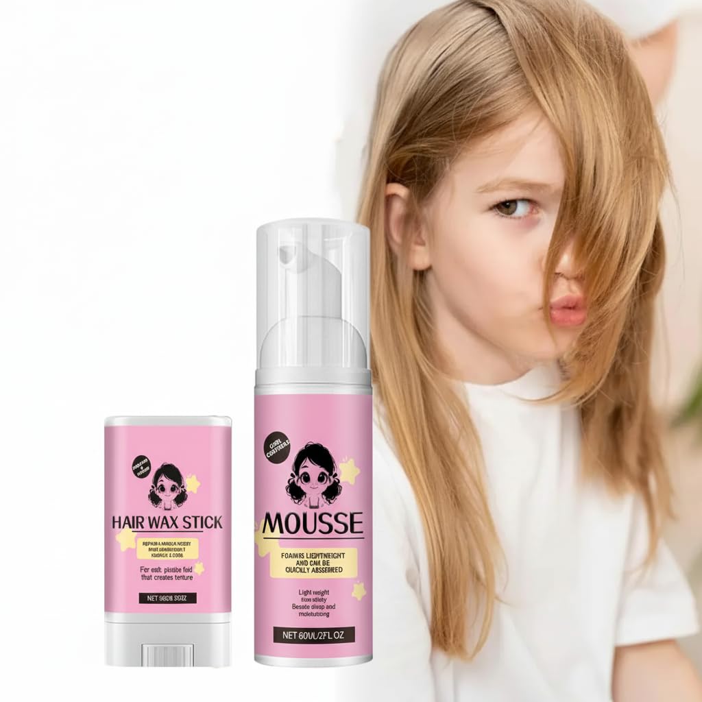 Mousse Modelador de Cachos, Kit Natural para Modelar Cabelo com Cera em Bastão, Mousse Modelador Controle de Frizz