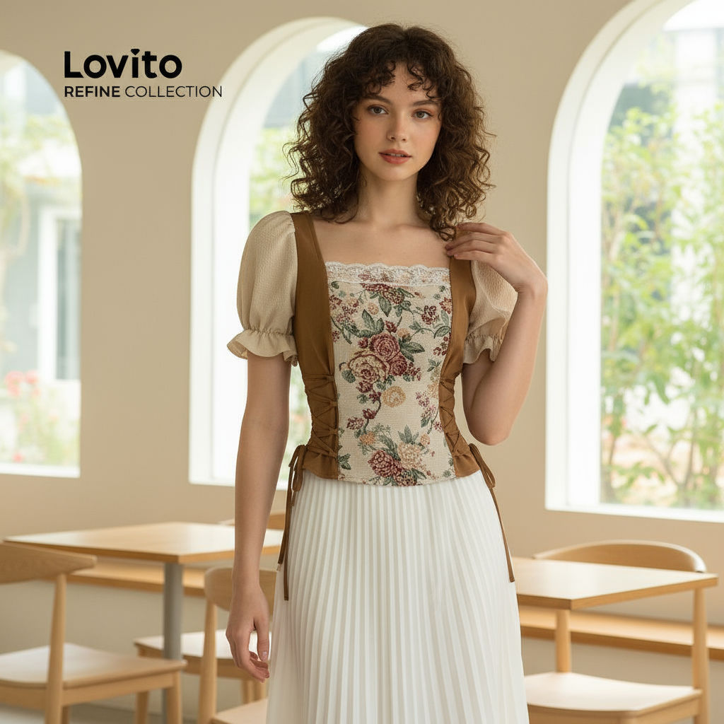 Blusa Boho Feminina em Tecido com Costuras Coloridas para Primavera/Verão LR23E002 em Oferta na Shopee