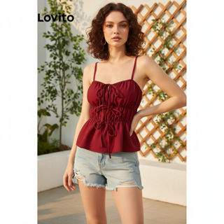 Lovito Regata Feminina Casual Lisa Com Amarração Verão L113MD339 em Oferta na Shopee