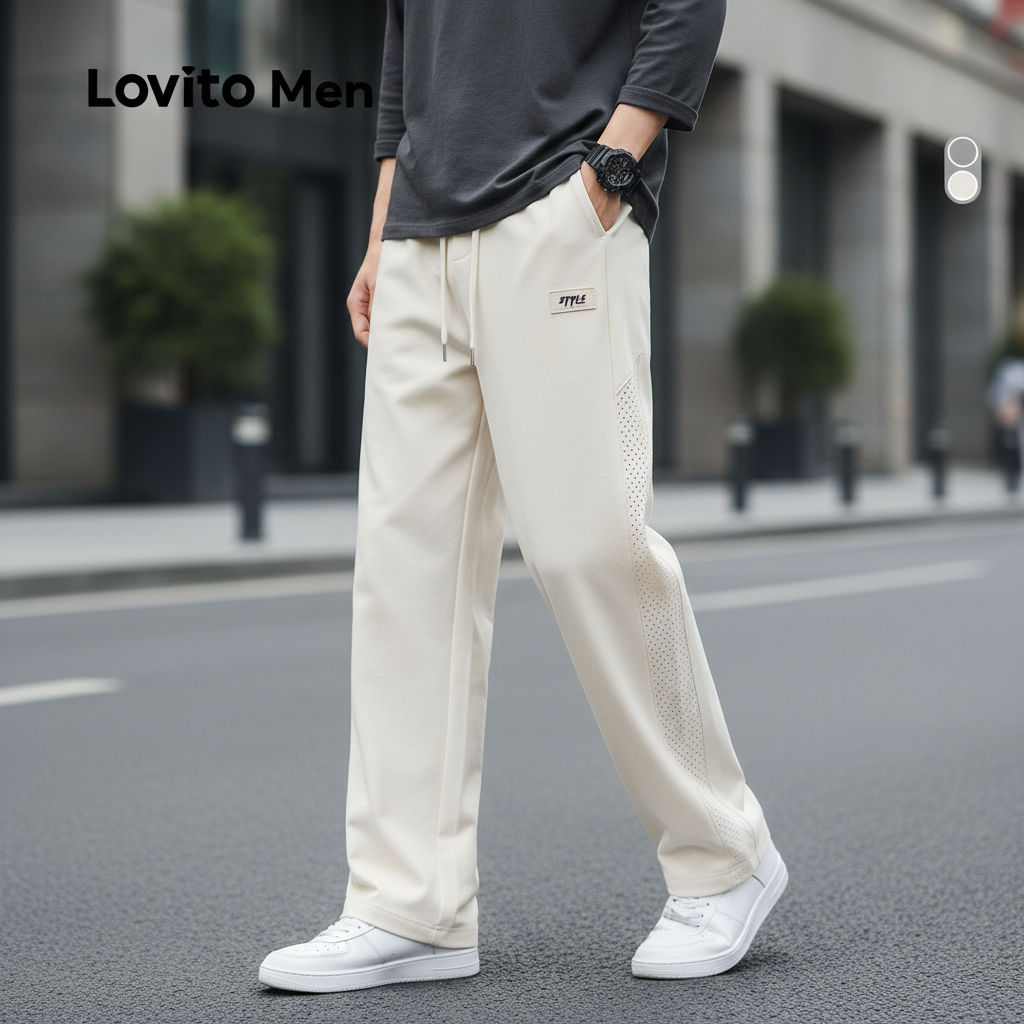 Lovito Calças Masculinas de Primavera/verão com Bolsos e Bolsos LNE114058 em Oferta na Shopee