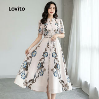 Lovito Refine Vestido Boho Zíper Feminino Primavera/Verão L167LD072 em Oferta na Shopee