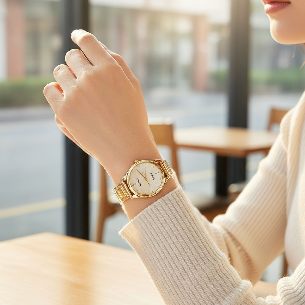 Lovito Refine Relógio de Quartzo Pulseira Aço Inox LL4025 (Dourado)