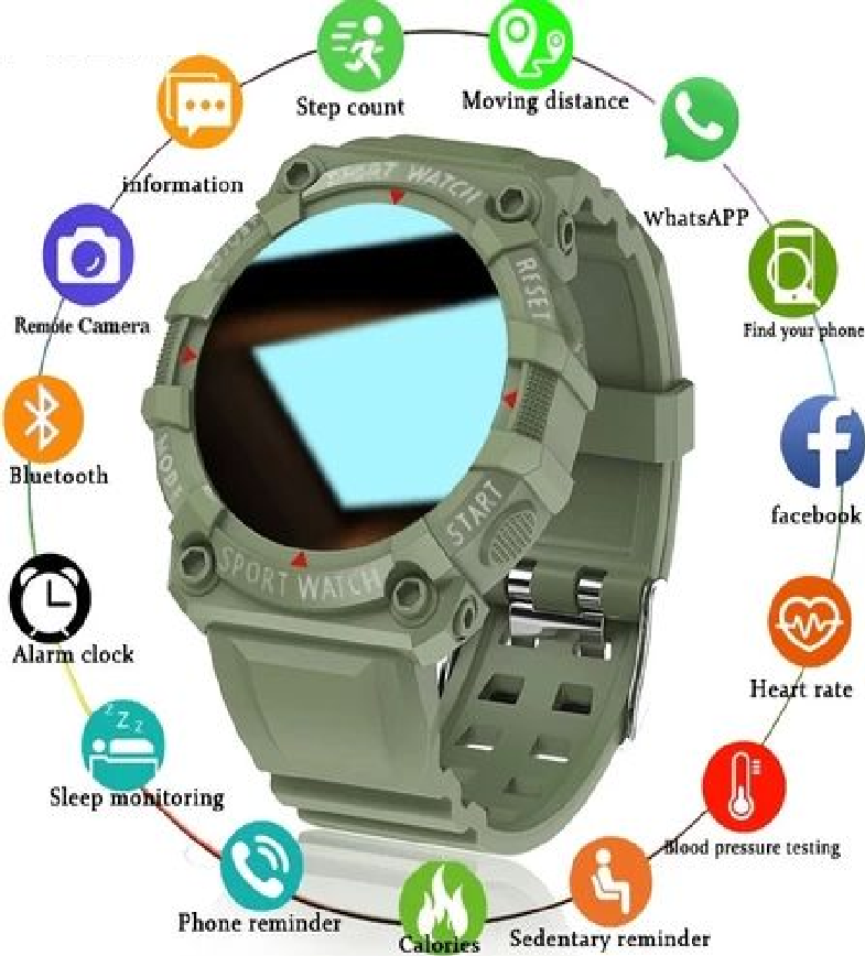 Smartwatch Relógio Inteligente Para Homens Esporte À Prova Dwaterproof Água Tela De Toque Completa Fitness Esportes Puls