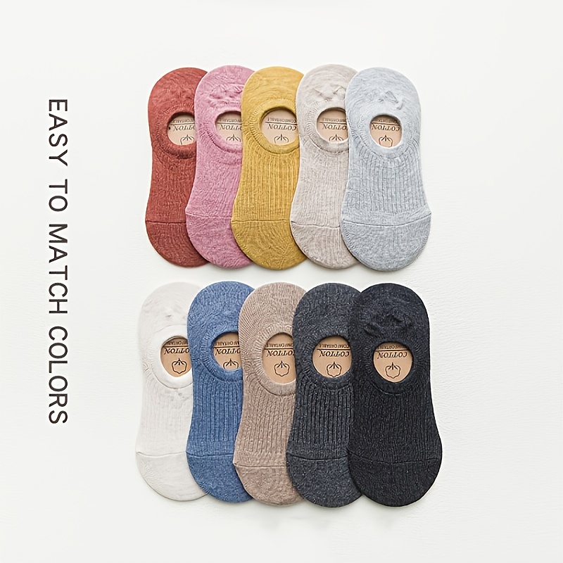 Meias Invisíveis Antiderrapantes Para Mulheres | 2/4/6 Pares Aleatórios Com Punho De Silicone , Sem Exibição Trabalho E