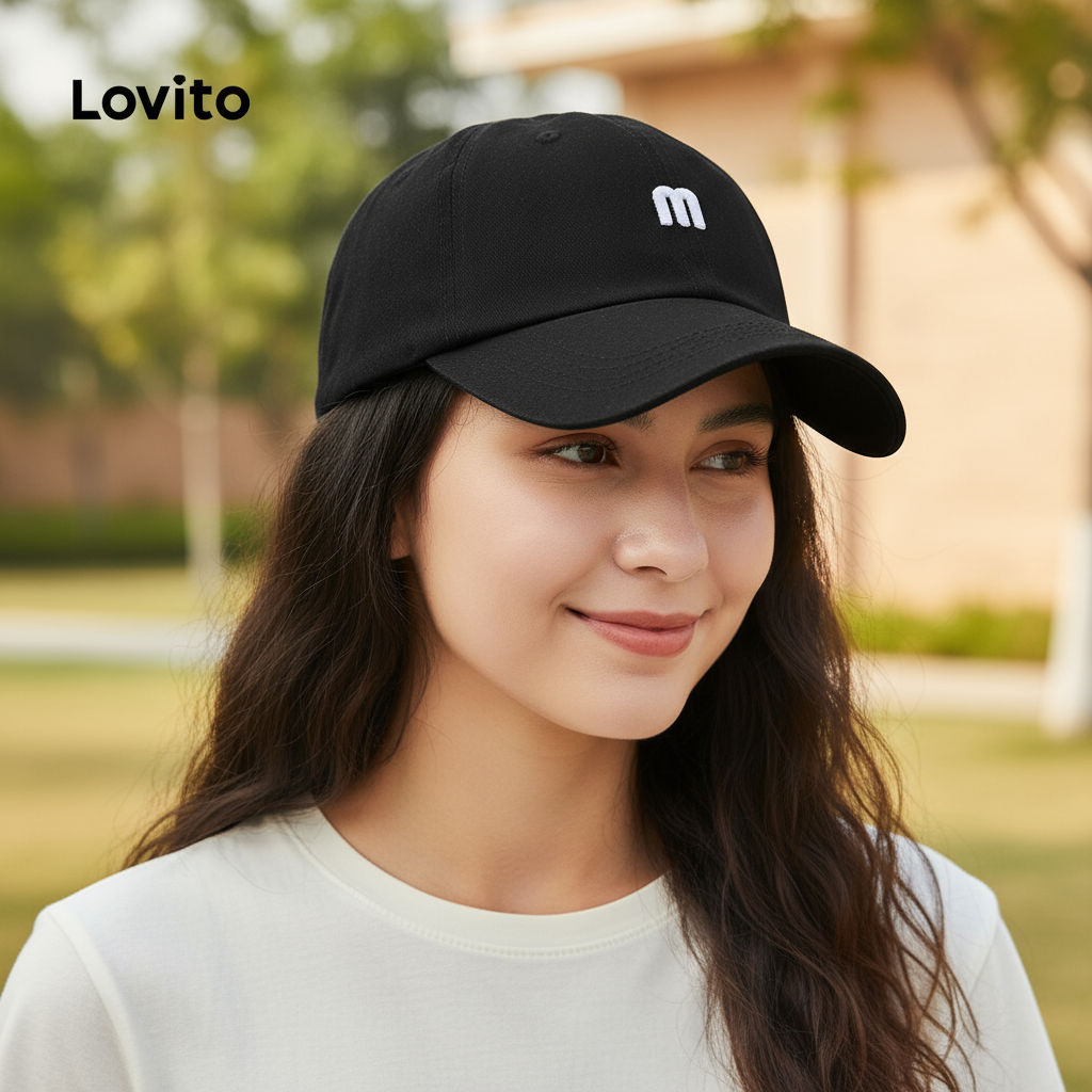 Lovito Bonés Femininos Simples com Letras LFA09088 em Oferta na Shopee