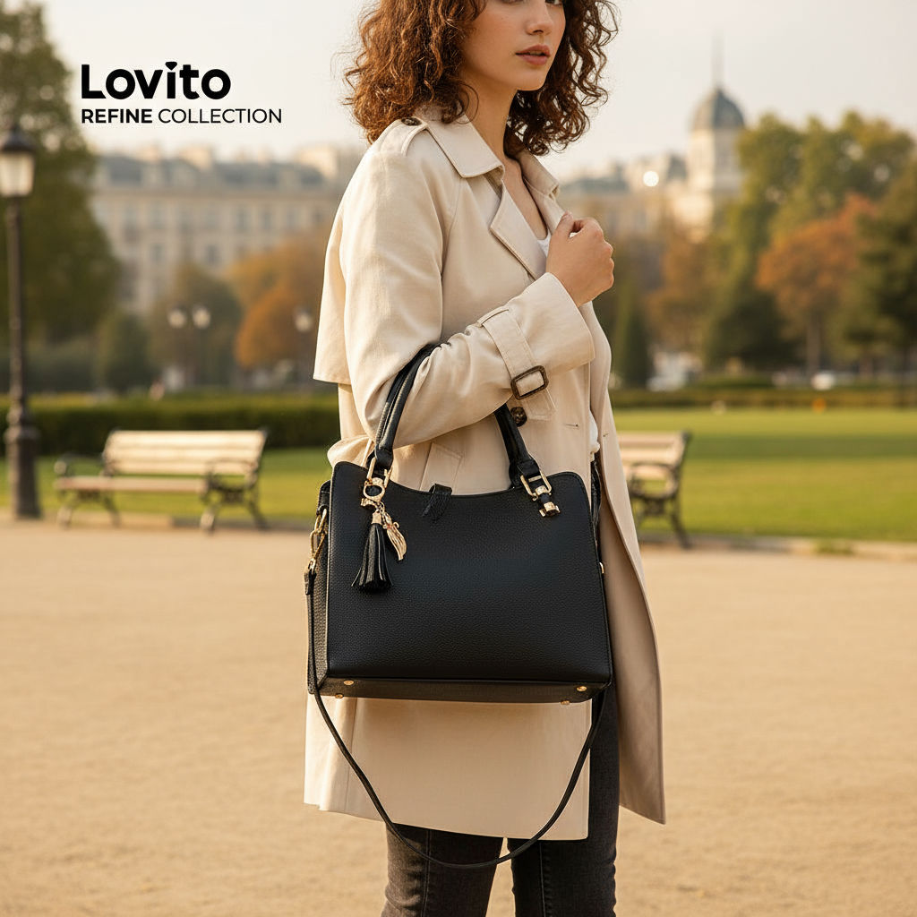 Lovito Refine Bolsa Feminina Casual de Ombro Pequena com Grande Capacidade LR15E014