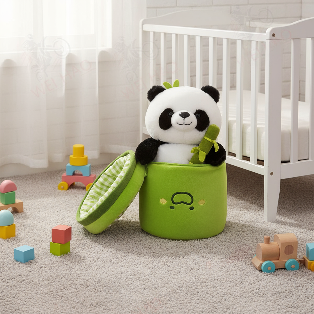 Conjunto de Brinquedo de Pelúcia Panda e Bambu 25cm, Presente de Animal de Pelúcia Fofo, Panda de Pelúcia para Crianças