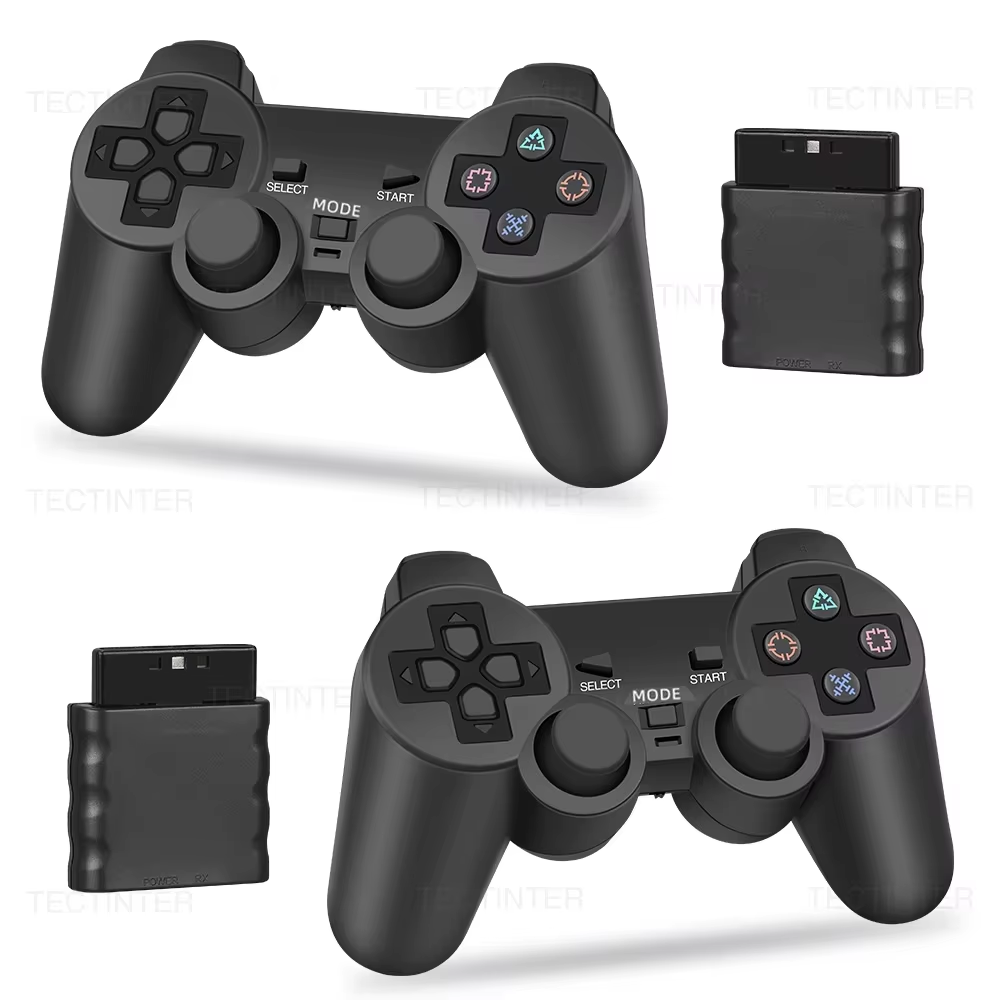 Gamepad sem fio para Sony PS2/PS1 Controle de jogo para console Playstation 2 Joystick USB PC Controle com choque de