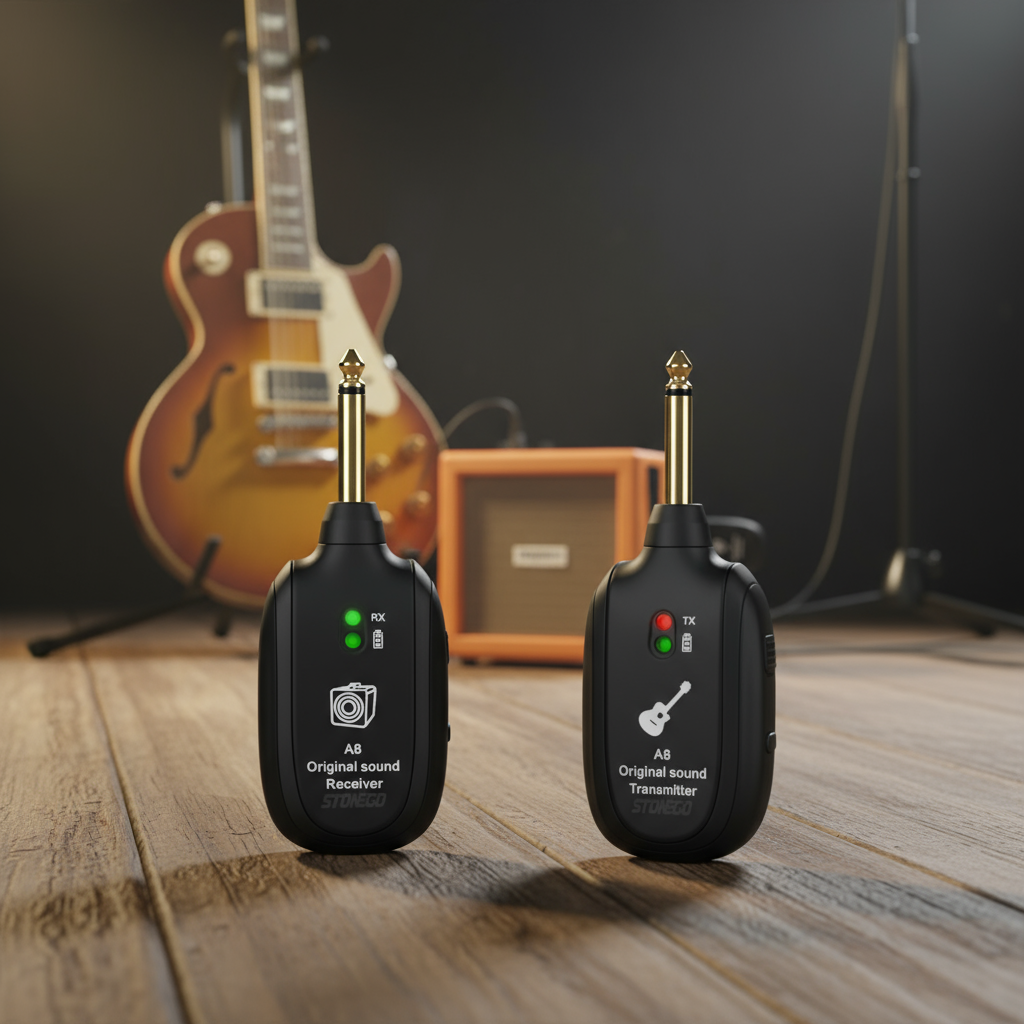 P10 Transmissor e Receptor de Áudio Sem Fio Recarregável para Guitarra, Baixo e Instrumentos Acústicos