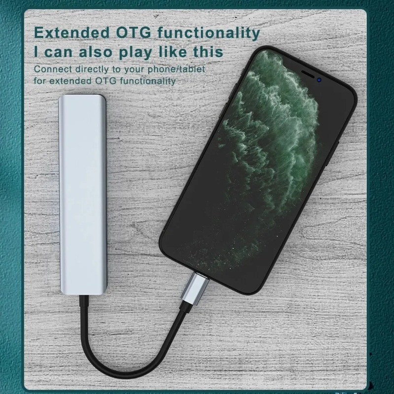 USB C 7 Em 1 Hub 4K HDMI SD TF Leitor De Cartão PD Adaptador De Apresentação De Escritório De Carregamento