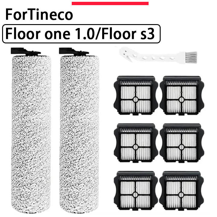 Acessórios para Aspirador de Pó, Rolo de Escova e Filtro HEPA, Peças de Reposição Compatíveis com Tineco Floor One 1.0