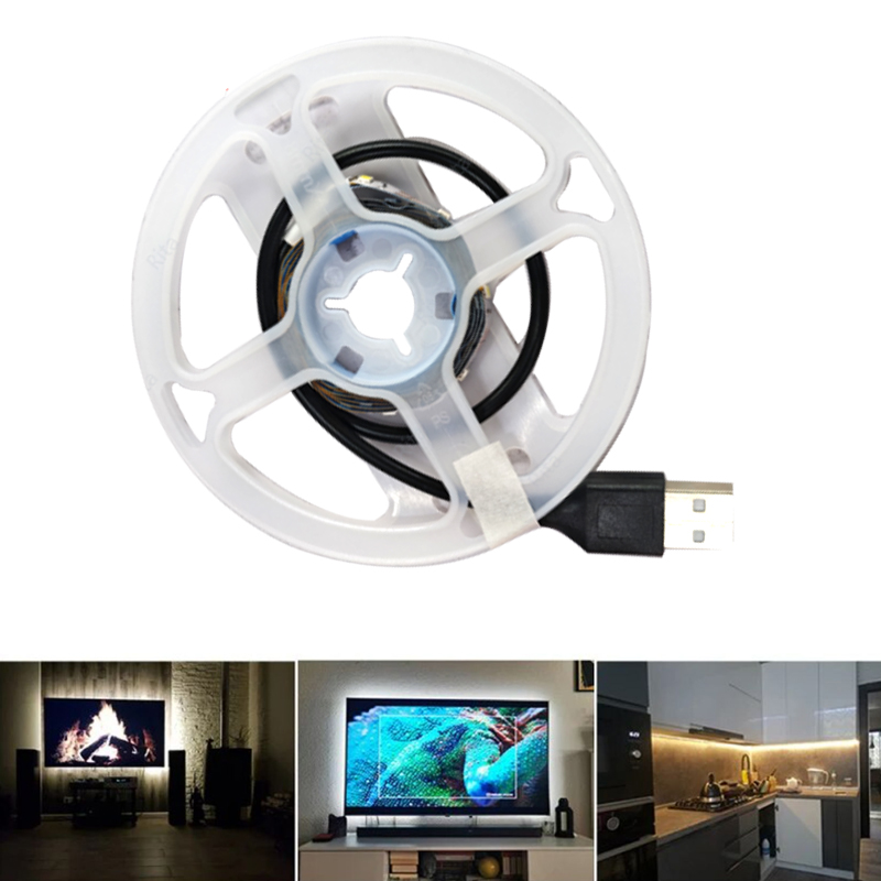 Tiras De LED DC 5V USB 2835-Branco Quente Para Iluminação De Fundo De TV , Decoração De Casa-Lâmpada De Fita Luz De Cord