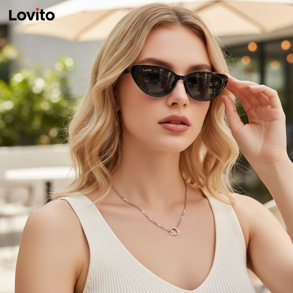 Lovito Óculos Solar Estilo Retrô Gato Fashion Casual Para Mulheres L50AD145 Multicolor em Oferta na Shopee