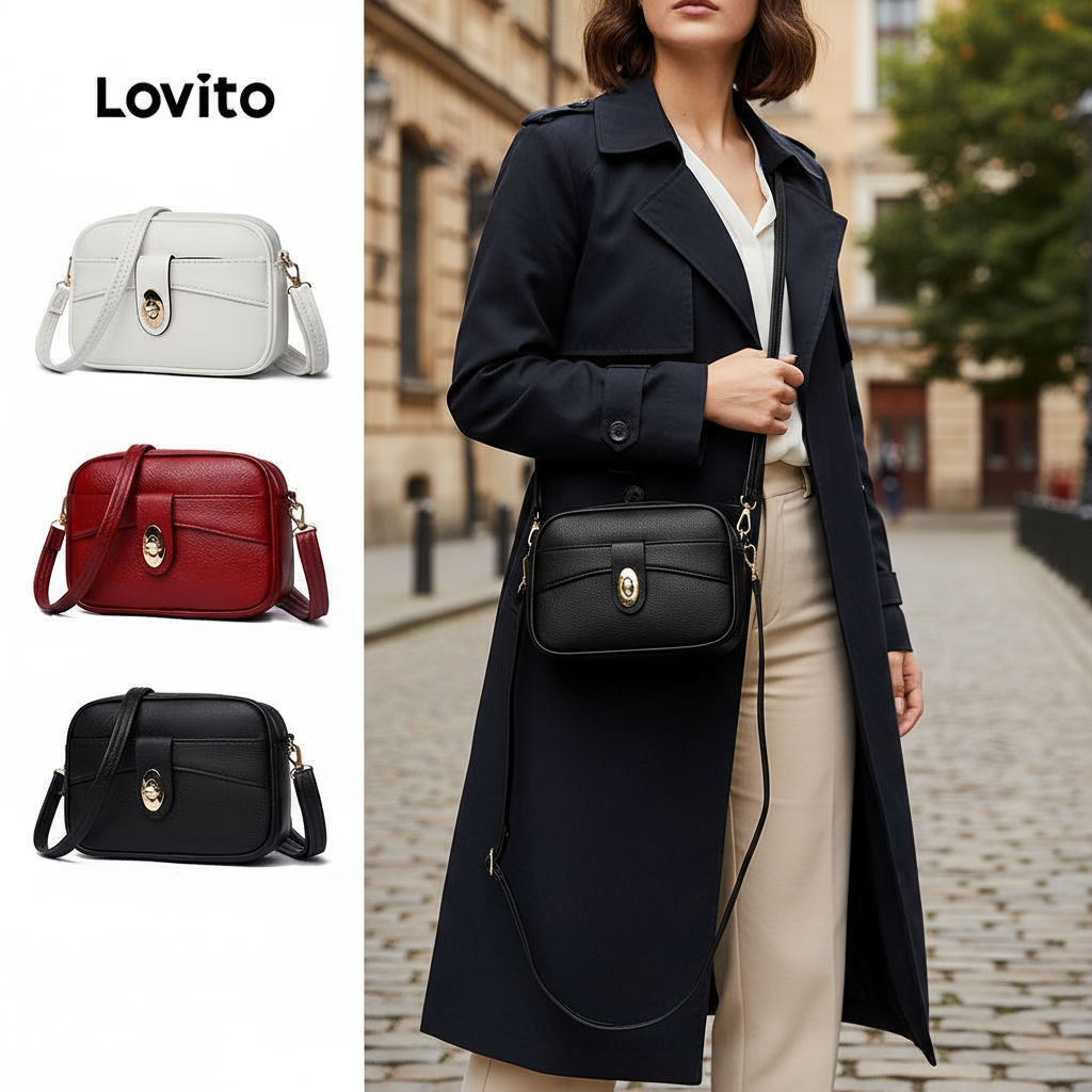 Lovito Bolsa Feminina Pequena para Ombro Casual e Minimalista LFA90300 em Oferta na Shopee