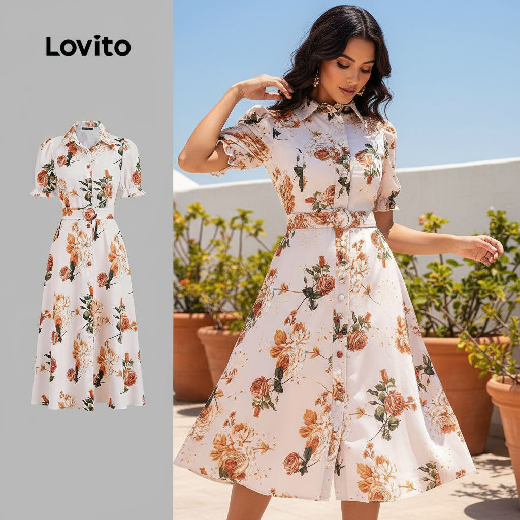 Lovito Refine Vestido Boho para Mulheres L154ED215 em Oferta na Shopee