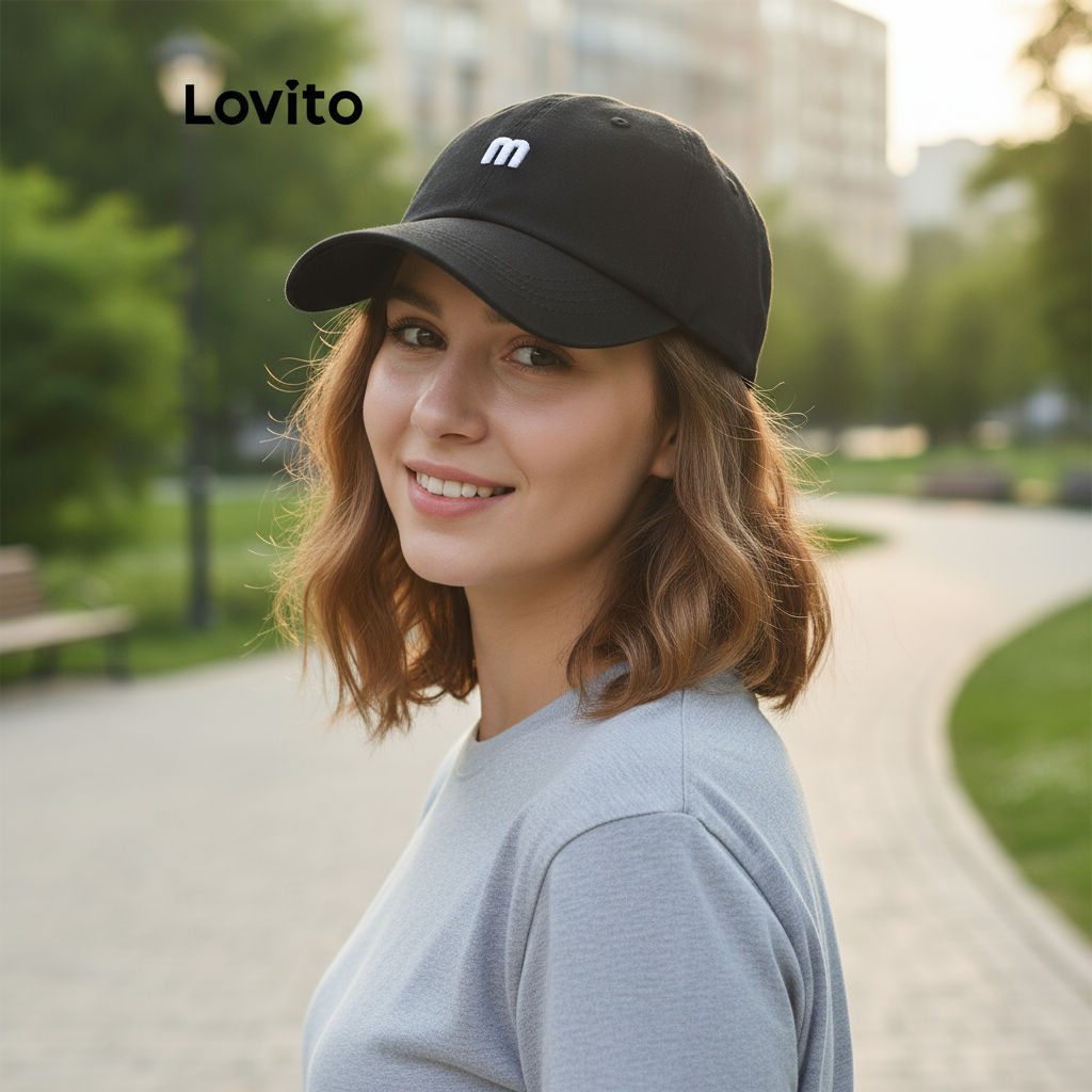 Lovito Bonés Femininos Básicos com Letras LFA09088 em Oferta na Shopee