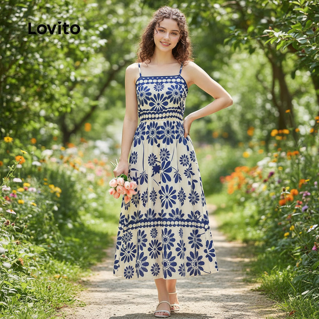Lovito Vestido Casual com Cores em Bloco e Fita Contrastante para Primavera/Verão Azul Feminino L243AD1730 em Oferta na Shopee