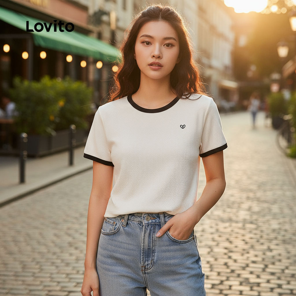 Lovito Blusa Casual Feminina Estampada Primavera/Verão Damasco L138ED110 em Oferta na Shopee