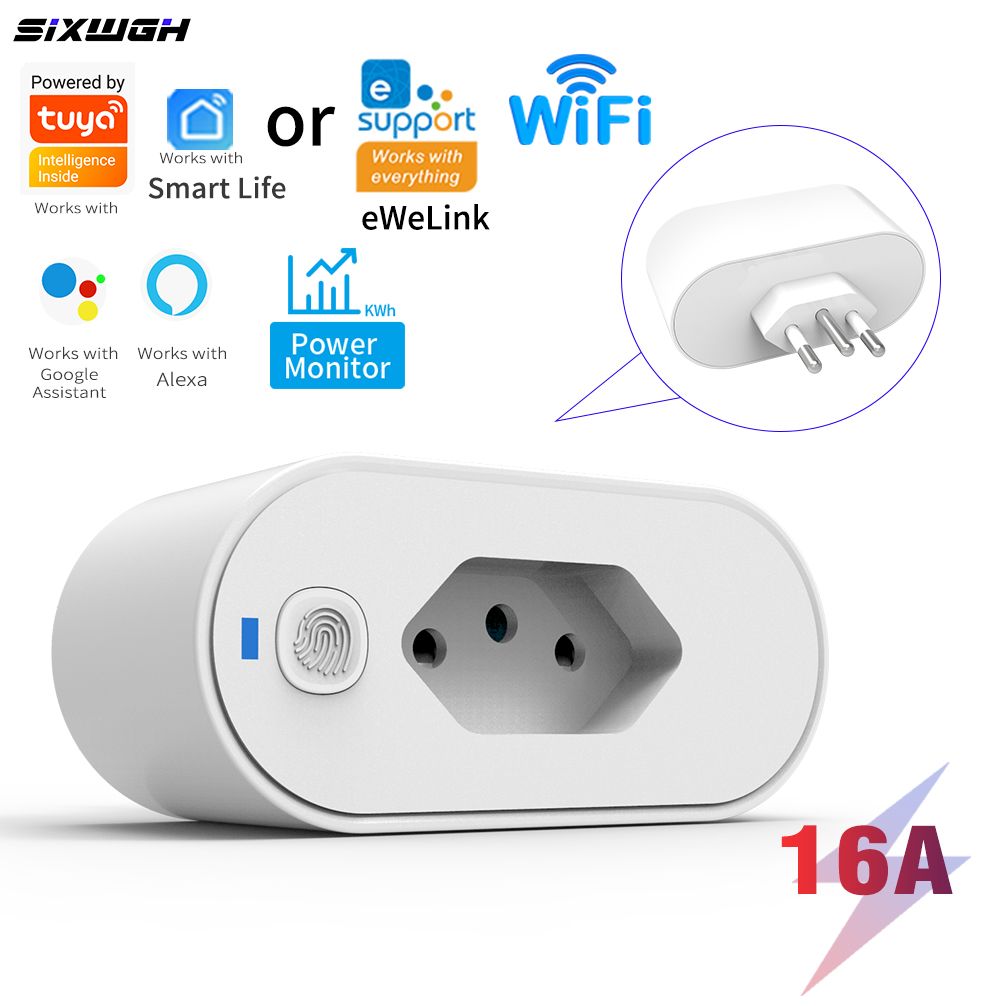 Tomada Inteligente WiFi Tuya Smart Life App Controle De Voz Alexa Google Home
