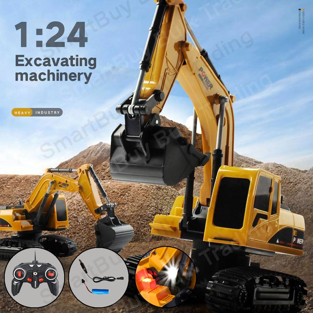 Controle Remoto Caminhão Trator Construção Metal Escavadeira Guindaste 1:14 Brinquedos Veículos