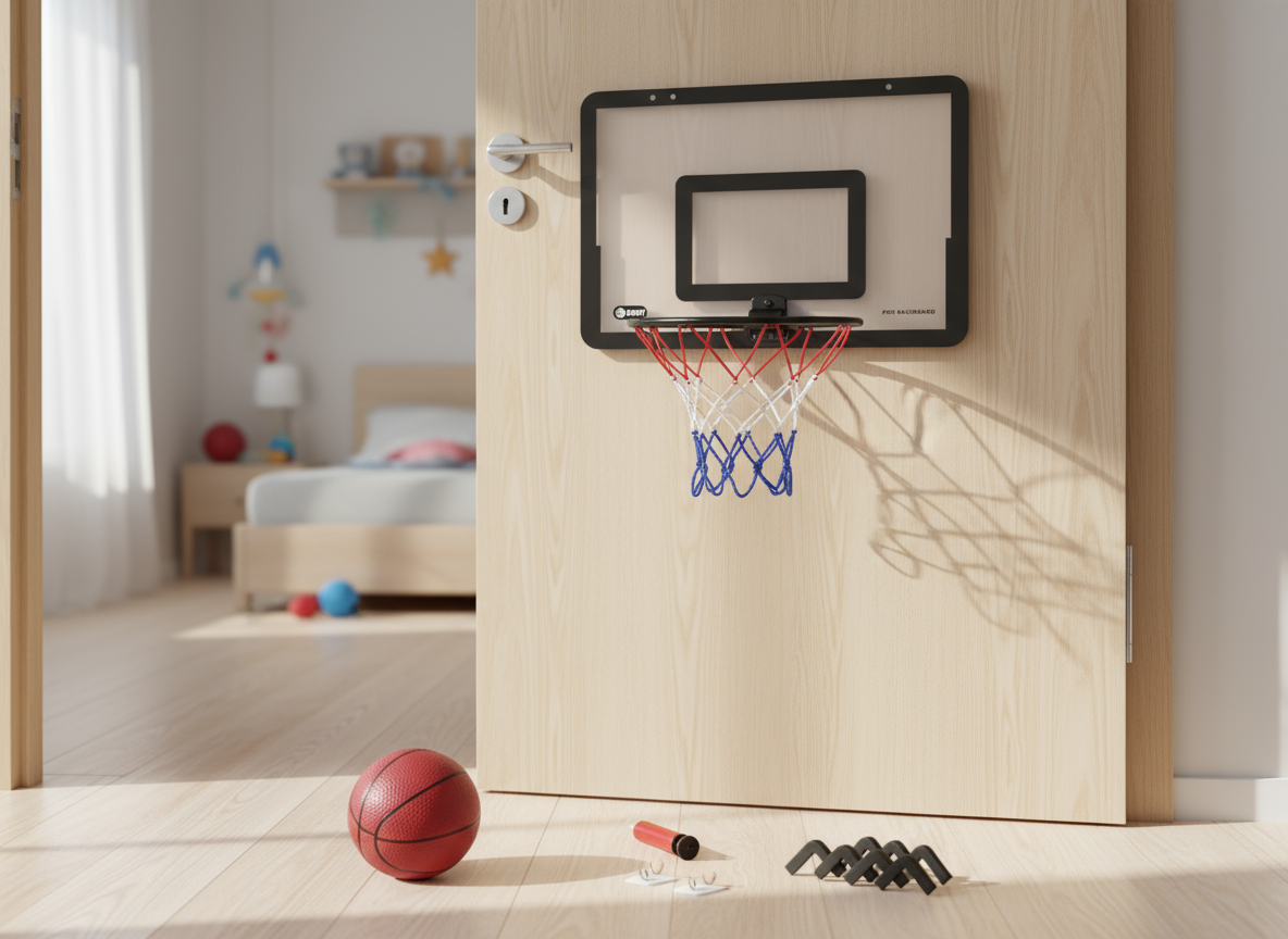 Rack de Basquete Dobrável com Tabela Transparente e Aro Removível para Crianças Brincar em Ambientes Internos