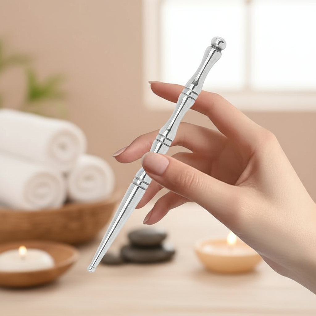 Caneta de Acupuntura de Aço Inoxidável Portátil para Relaxamento Corporal e Alívio da Dor Massage