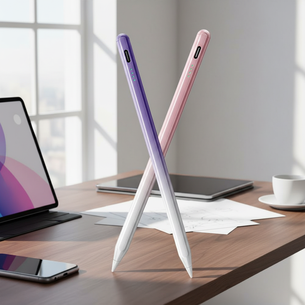 Caneta Universal Stylus para Tela de Toque, Toque Suave, Gradiente Roxo Rosa, Compatível com Smartphones, Android,
