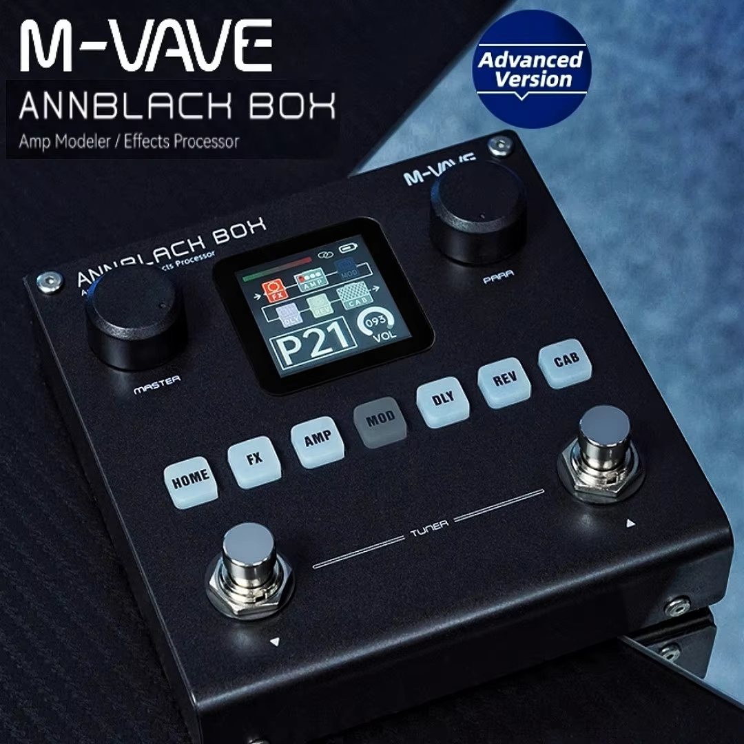 Pedal Multiefeitos M-VAVE Annblackbox , Simulador De Amplificador De Guitarra/Baixo Blackbox Com 80 Predefinições Editáv