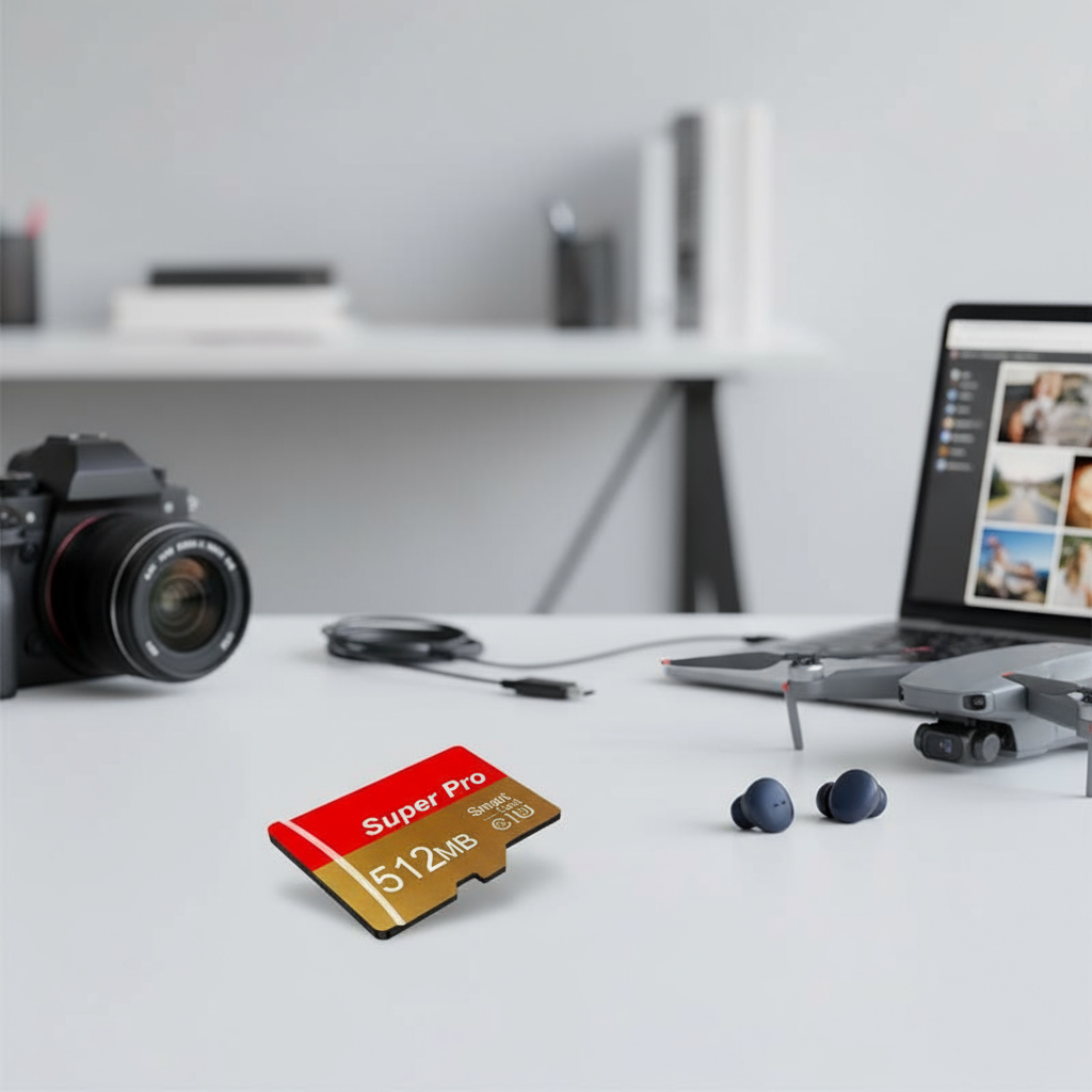 Cartão Micro SD/TF genuíno, compacto, ultra-rápido de 512MB Classe 10 para câmeras e dispositivos móveis U3.