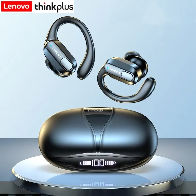 Fones de ouvido Lenovo XT80, sem fio, TWS, Bluetooth, com gancho auricular, estéreo HiFi, resistência à água e display