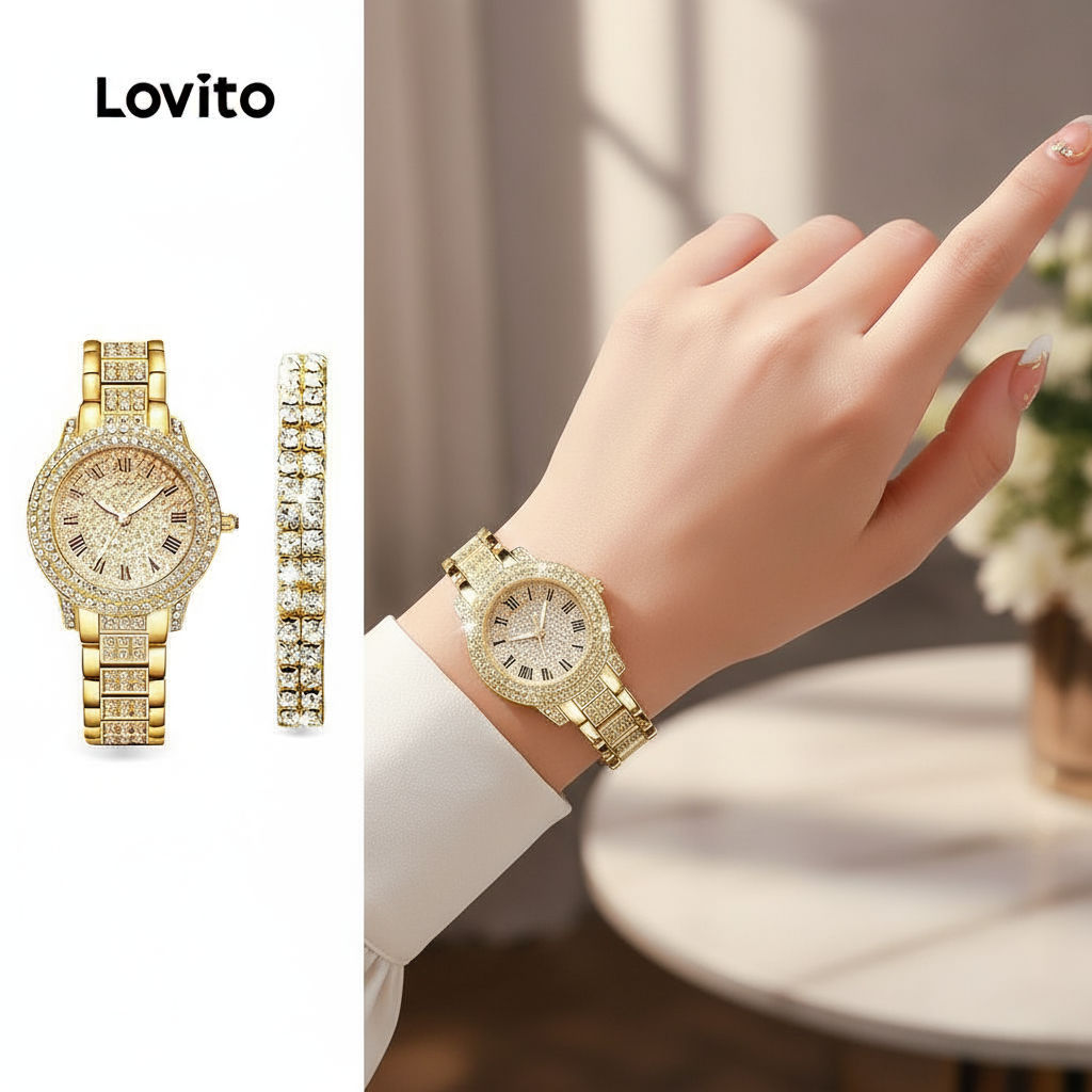 Relógio feminino de luxo, pulseira com diamantes, modelo Gypsophila, corrente de aço, mostrador pequeno em Oferta na Shopee
