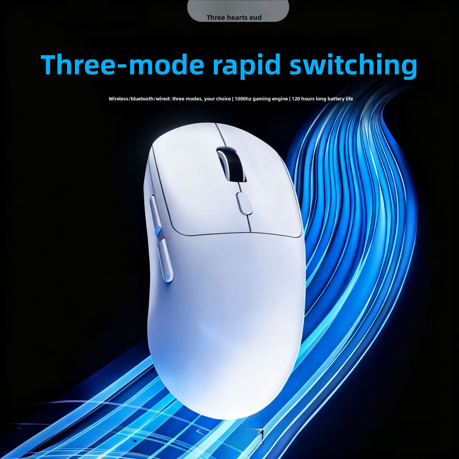  Mouse de jogos Bluetooth de três modos silencioso de escritório multicolorido e mouse pad