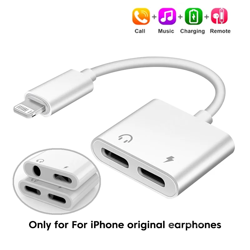 Adaptador Duplo De Áudio 2 Em 1 Para Fone De Ouvido iOS USB-C 3.5 Mm Tipo Carga Aux Sound Lead Pro