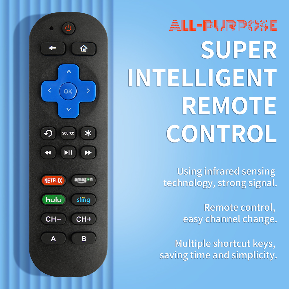  Controle Remoto Para Caixa Roku, Substituição Para Roku 1/2/3/4/Express (Não Bastão/Sem TV)