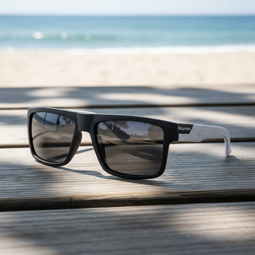  Óculos de sol quadrados masculinos - Lentes polarizadas para dirigir e esportes