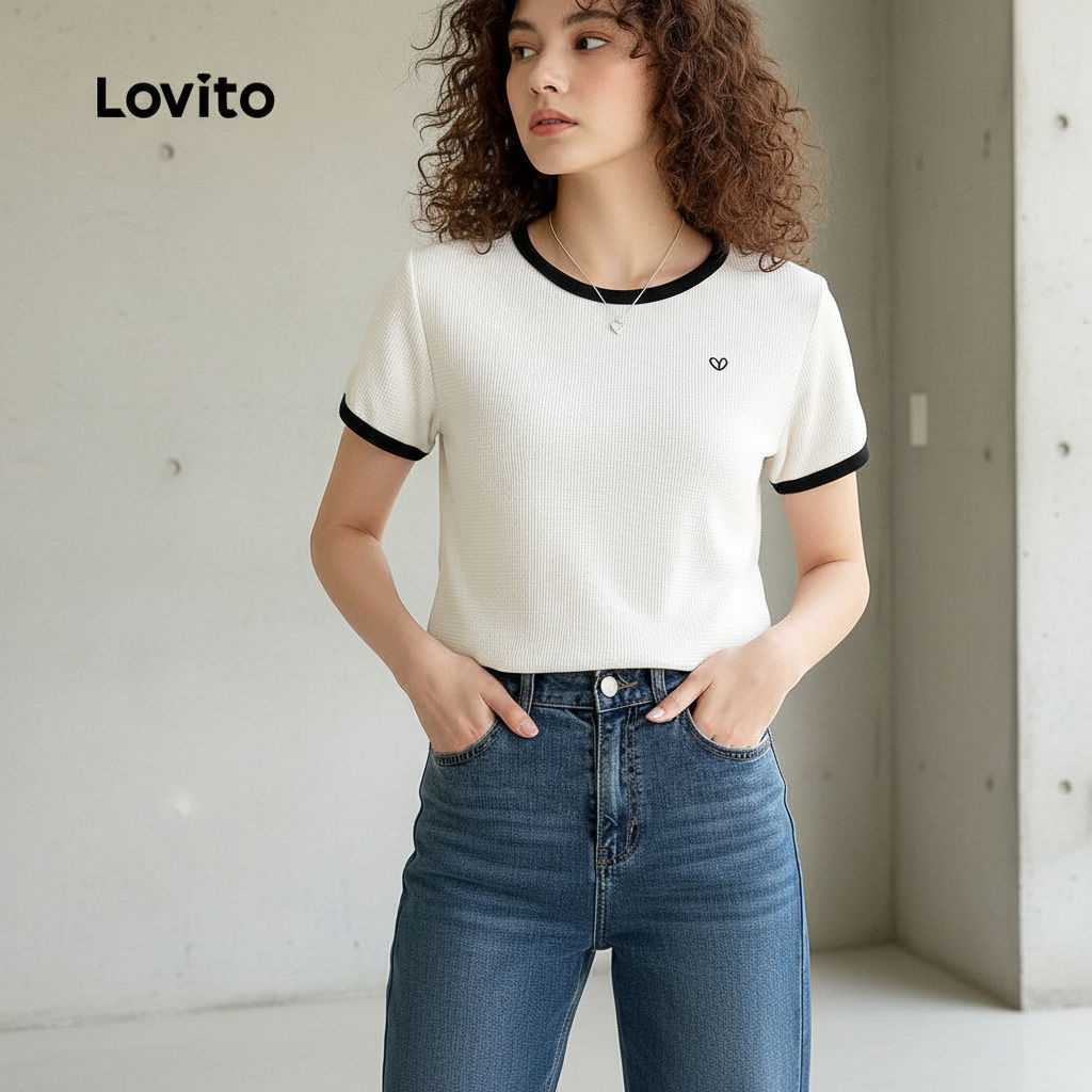 Lovito Blusa Casual Feminina Estampada Primavera/Verão Damasco L138ED110 em Oferta na Shopee