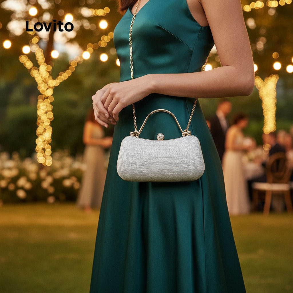 Lovito Refine Bolsa Pequena Feminina em Tecido com Lantejoulas Elegante LFA98155 em Oferta na Shopee