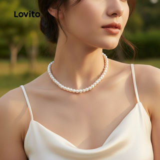Lovito Colares Gargantilha Elegantes de Pérolas Sintéticas L17M155 (Branco) em Oferta na Shopee