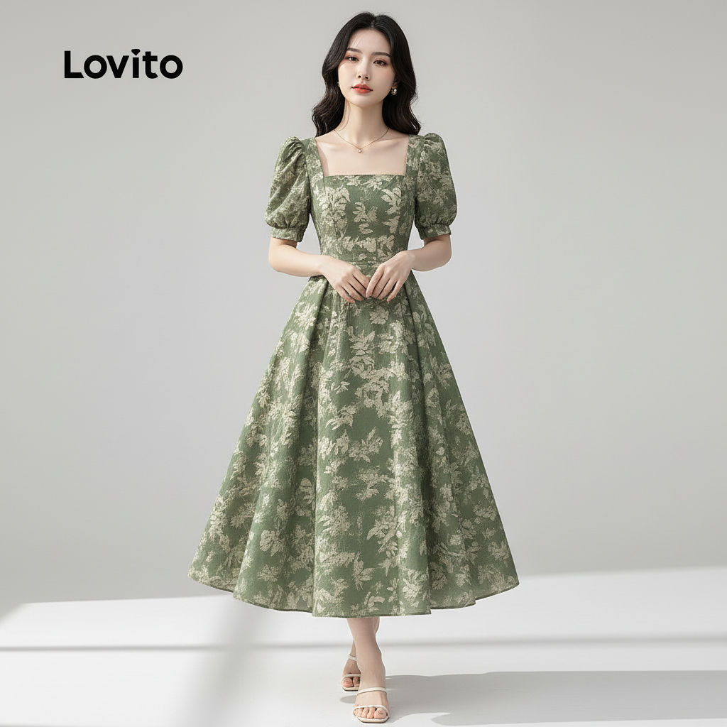 Lovito Refine Vestido Feminino com Zíper Verde para Primavera Verão L161LD013 em Oferta na Shopee
