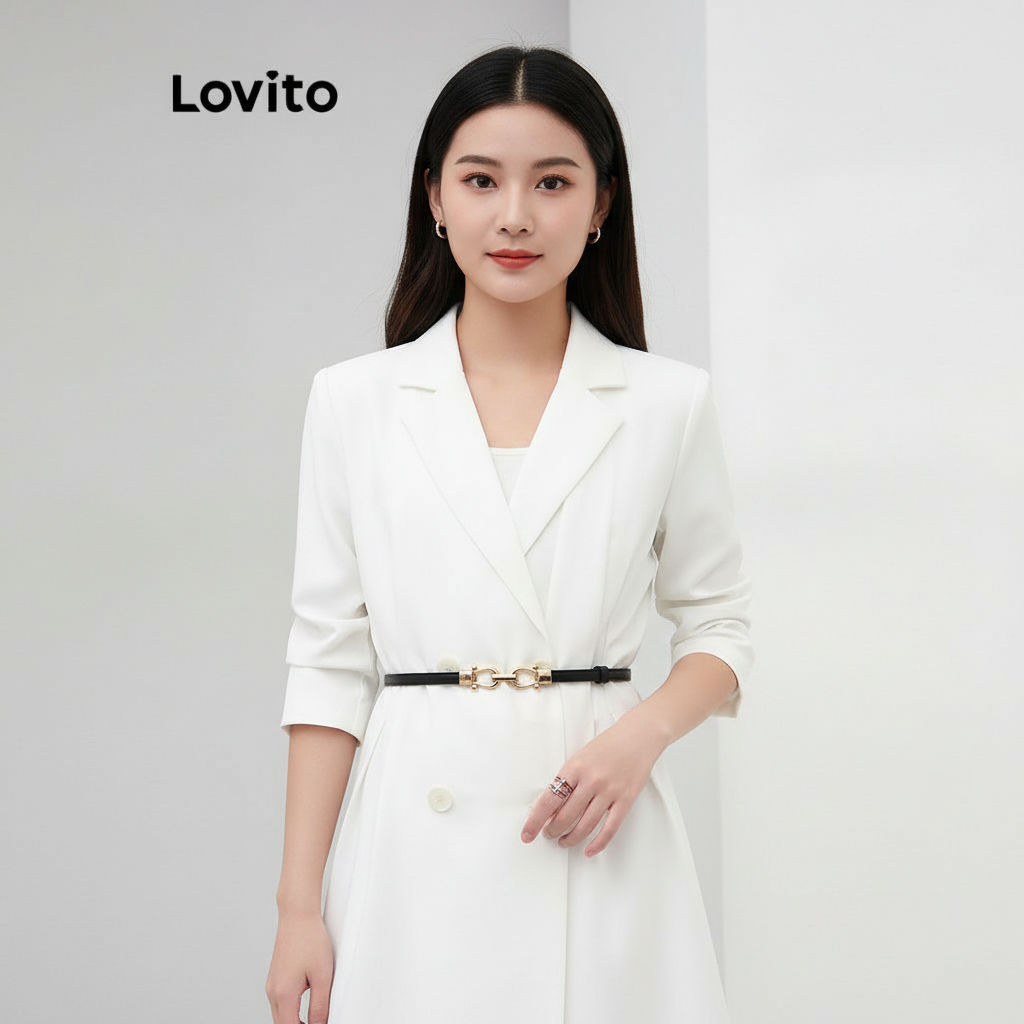 Lovito Cinto Básico Dia dos Namorados Feminino Casual L69AD040 (Preto) em Oferta na Shopee