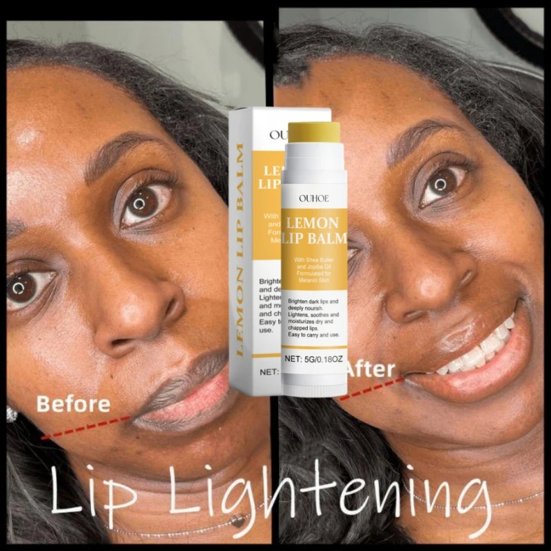 Removedor de Bálsamo Labial Escuro, Máscara Brilhante de Melanina, Hidratante de Limpeza Esfoliante, Produtos de