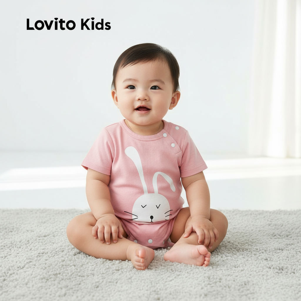 Lovito Body Bebê Conforto Fivela Macia Primavera Verão Rosa Infantil LNL106097 em Oferta na Shopee